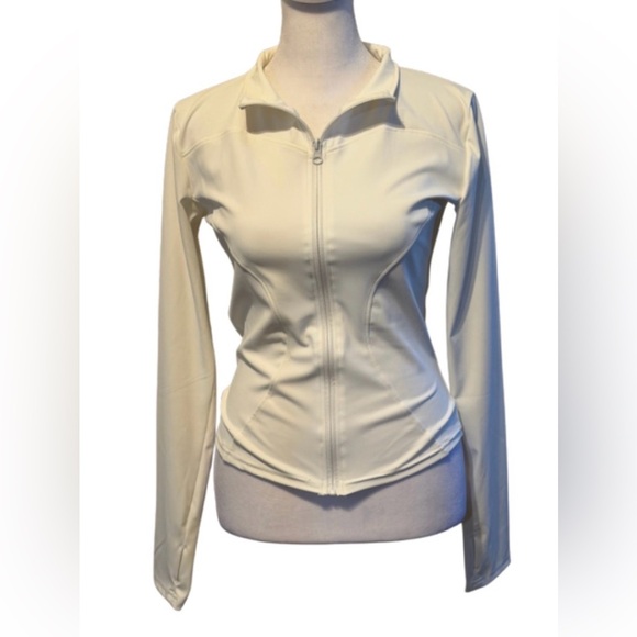 White Zip-Up Athletic Jacket - Picture 3 of 7